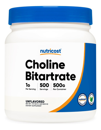 Suplemento Nutricost Bitartarato De Colina Em Pó 500g