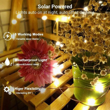 Luzes De Fadas Alimentadas Por Energia Solar De Natal De 40m — foto 4