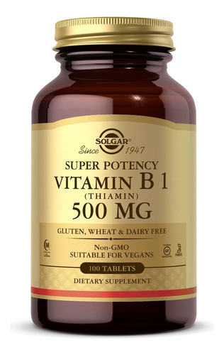Vitamina B-12 Marca Solgar, 500 Mcg, 100 Comprimidos