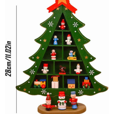 Decoração De Mesa De Madeira Árvore De Natal Div Ornamentos2 - Imagem 2