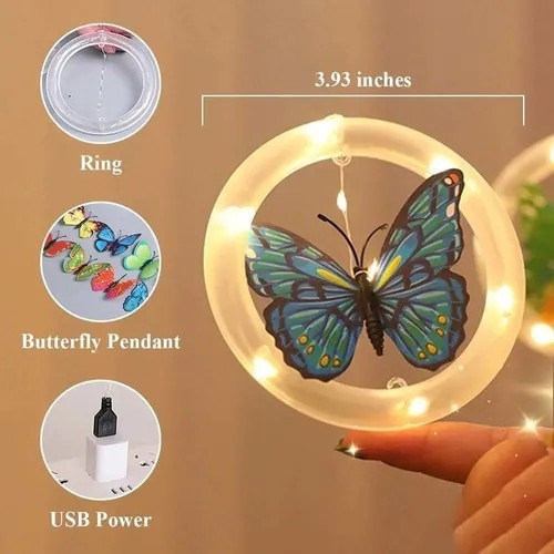 Luzes De Fadas De Luz Led Com Corda De Cortina De Borboleta - Imagem 4