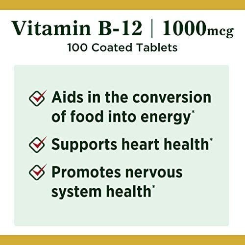 Vitamina B-12, Marca Nature S Bounty, 1000 Mcg, 100 Comprimi - Imagem 3