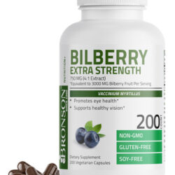 Suplemento Bronson Bilberry Extra Strength 3000 Mg Vegano