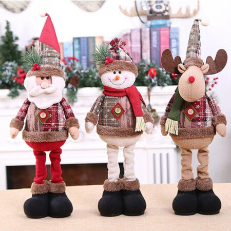 Boneca De Decoração De Natal Rena Boneco De Neve Em Pé - Imagem 8