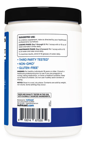 Suplemento Nutricost Creatina Monohidratada Em Pó 500g Blue - Imagem 5