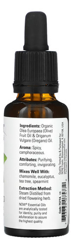 Mistura Óleo Orégano Now Foods 30 Ml Importado 4un - Imagem 3