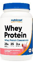 Proteína Em Pó Nutricost Whey Concentrado 907g De Morango - Imagem 2