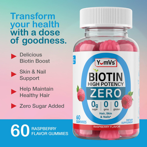 Yum-vs - Gomas De Biotina De Alta Potência 5.000mcg Vitamina - Imagem 2