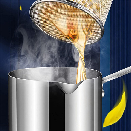 Panela De Fritura Profunda Com Filtro, Cesta Tong Stainless - Imagem 3