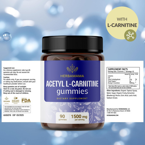 Gomas Energéticas De Acetil L-carnitina Herbamama - 1500 Mg - Imagem 7