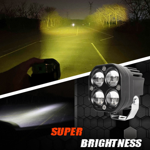 Faróis Auxiliares De Led De Farol Alto/baixo Branco Âmbar Pa - Imagem 5