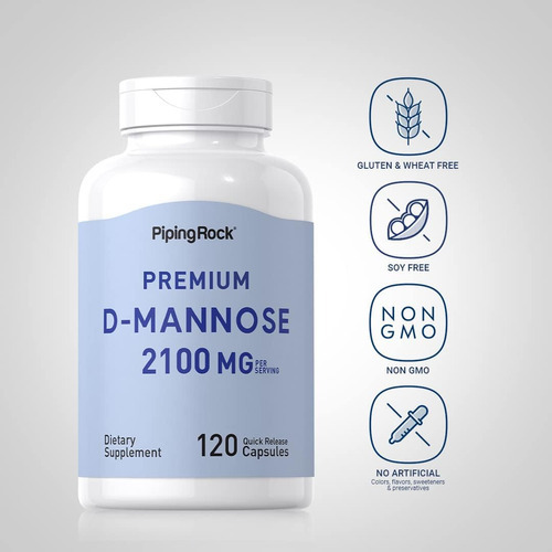 Piping Rock D-manose 2100mg | 120 Cápsulas | Suplemento De M - Imagem 3