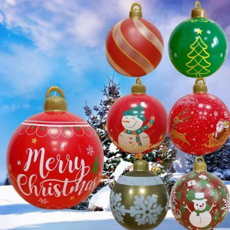 Decoração Exterior De Bola De Natal Inflável Grande 6 Peç - Imagem 22