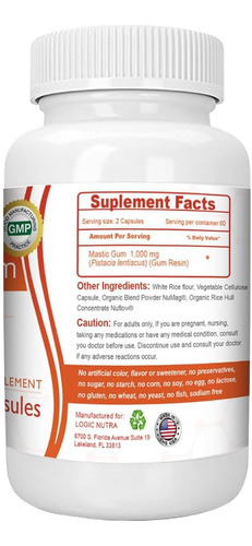 Cápsulas De Goma Mastic Nutra Logic - Suplemento Natural De
