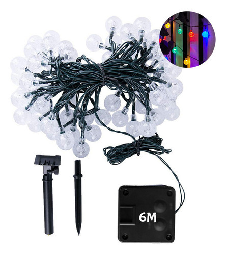 Luminária Solar Enfeite Jardim 6m 8 Modos De Luz Impermeável