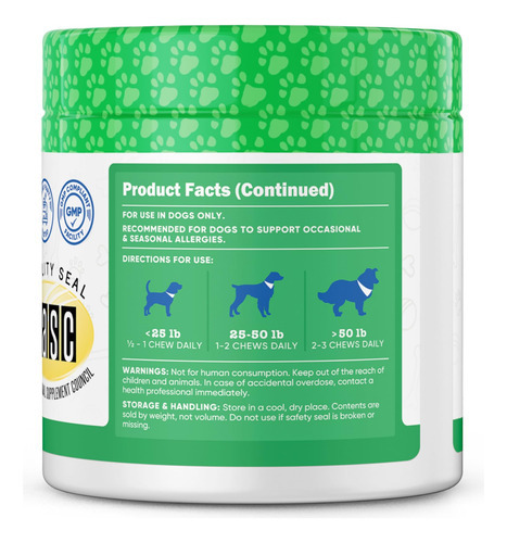 Suplemento Nutricost Pets Sazonal Allergy Para Cães 60 Masti - Imagem 4
