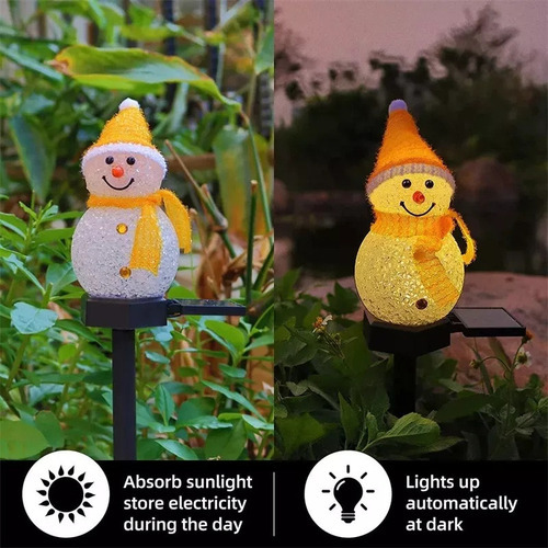 Boneco De Neve Natal Com Luzes Solares Jardim Externo 4pcs - Imagem 6