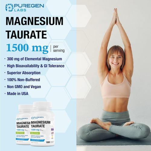 Puregen Labs Taurato De Magnésio 1500 Mg Por Porção [alta Po - Imagem 5