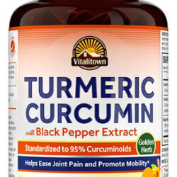 Suplemento De Curcumina De Cúrcuma Vitalitown 1800 Mg Com Pi