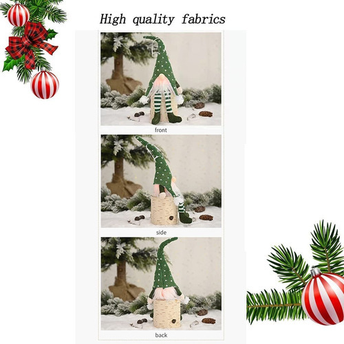 3x Gnomos Navideños Con Luz Led, Decoração De Mesa Navidad - Imagem 7