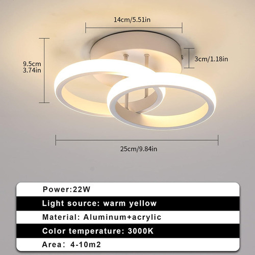 Luminária Pendente Moderna, Quarto, Luz Led De 20 Cm - Imagem 30