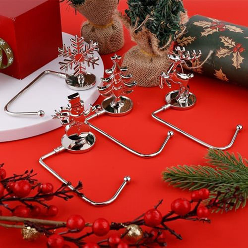 Suporte Meias Natal Metal Xmas Tree Snowflake, 4 Peças - Imagem 4