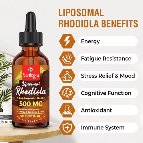 Santegra 57.000 Mg Suplemento Lipossomal Ativo De Rhodiola R - Imagem 6
