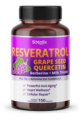 Resveratrol 24.000 Mg Com Semente De Uva + Quercetina Berber