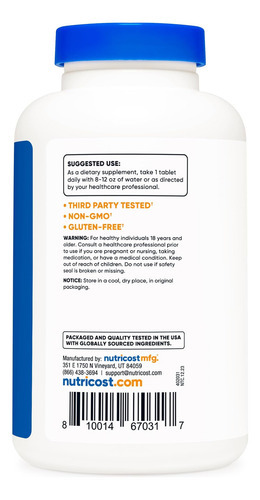 Nutricost L-arginina 1000mg, Comprimidos De Aminoácidos (150 - Imagem 4
