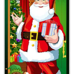 Decorações De Capa De Porta De Natal Banner De Porta De Papa