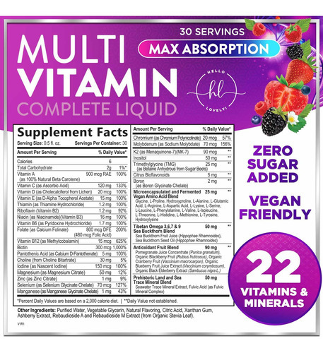 Olá, Linda! Multivitamínico Para Mulheres E Homens - Vitamin - Imagem 2