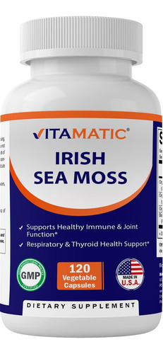 Vitamatic Organic Irish Sea Moss 120 Cápsulas Vegetarianas
