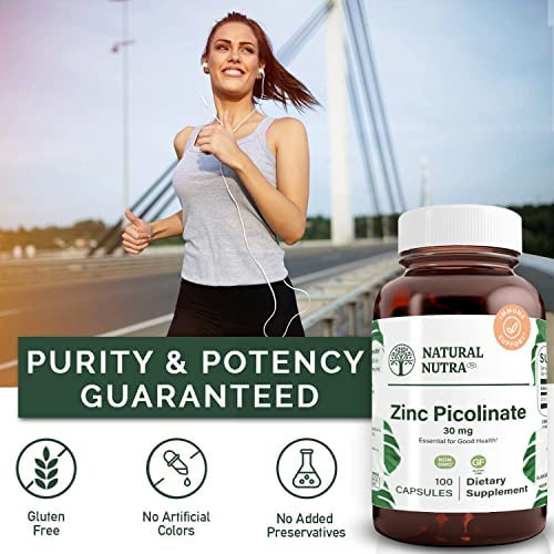 Natural Nutra Zinc Picolinate 30 Mg, Dupla Força, Cru E Puro - Imagem 4