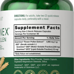 Extrato De Pólen De Flor Carlyle Graminex | 1000mg | 60 Cáps