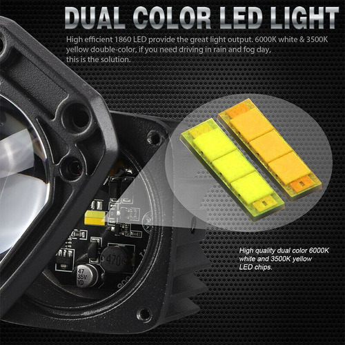 Farol De Milha Led Embutir Redondo Alta E Baixa 3 Polegada - Imagem 4