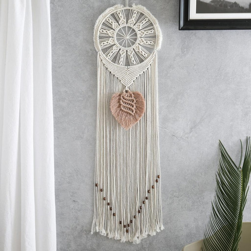 Macrame Dream Catcher Grande Boho Pendurado Na Parede Tecido - Imagem 3