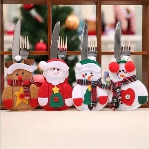 Hhh 12pcs Mesa Decoração Natal Enfeite Porta Natalinos - Imagem 4