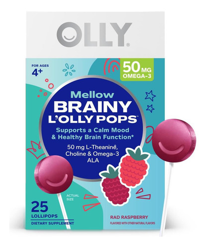 Olly Mellow Buddies Lolly Pops, Omega-3 Ala, L-teanina, Co