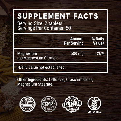 Citrato De Magnésio 500mg 100 Comprimidos- Vegan Seguro, Alt - Imagem 6