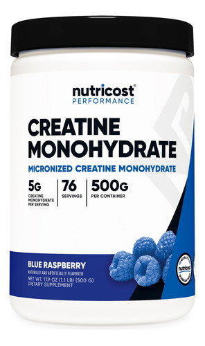 Suplemento Nutricost Creatina Monohidratada Em Pó 500g Blue