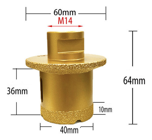 Gj Brocas Chanfro De Diamante M14 Com Diâmetro 40-60mm, - Imagem 2