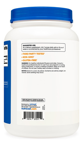 Suplemento Nutricost De Malato De L-citrulina Em Pó 1,2 Kg - Imagem 5