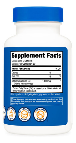 Suplemento Nutricost Óleo De Semente Preta (cominho) 120 Cáp - Imagem 5