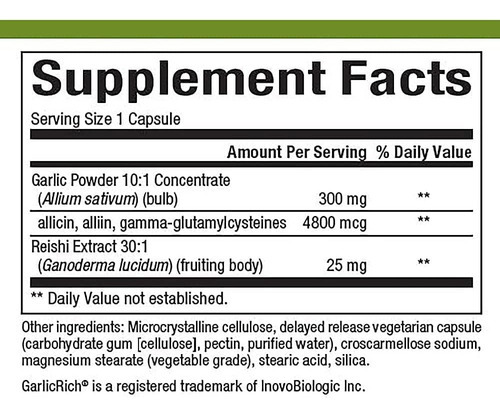 Natural Factors Garlicrich, Super Strength Garlic + Reishi, - Imagem 2