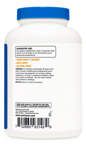 Suplemento Nutricost Fenugreek Seed 1350 Mg 240 Cápsulas - Imagem 4