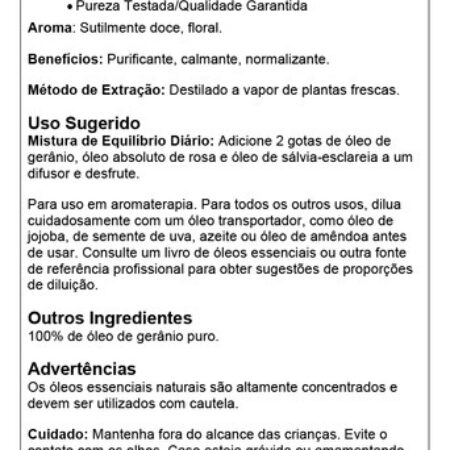 Óleo De Gerânio Puro Now Foods 30 Ml Importado 5un - Imagem 5