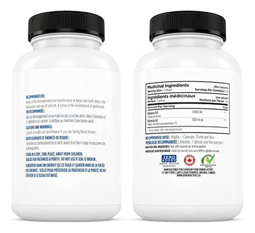 Suplemento Renew Actives D3 K2 Com Óleo De Coco Orgânico Pa - Imagem 3