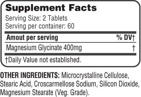 365 Glicinato De Magnésio Da Saúde, 400 Mg Por Porção, 120 C - Imagem 5