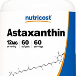 Suplemento Nutricost Astaxantina 12 Mg 60 Cápsulas Gelatinos