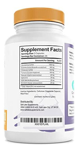 Glucosamina Condroitina Com Suplemento De Cúrcuma E Msm - C - Imagem 3